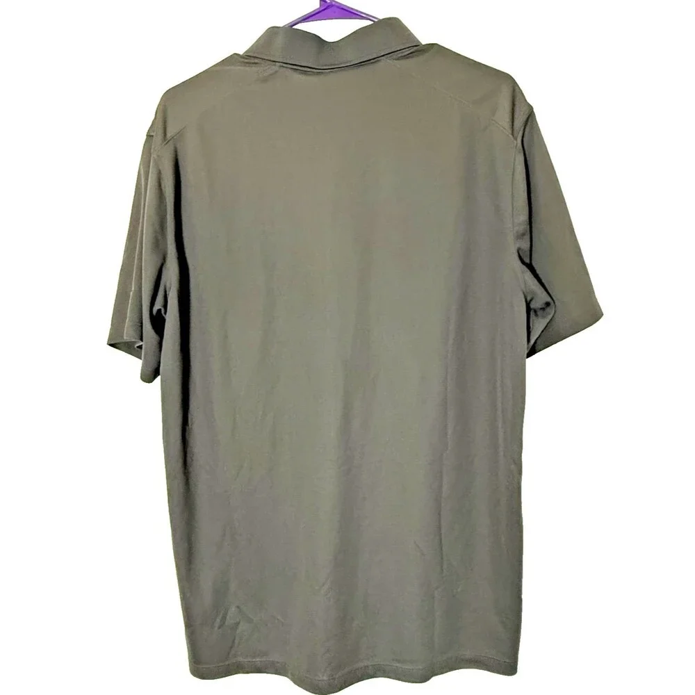 Nike Dri Fit Polo Shirt Mens Large Gray Rare JP Morgan Embroidered Short Sleeve